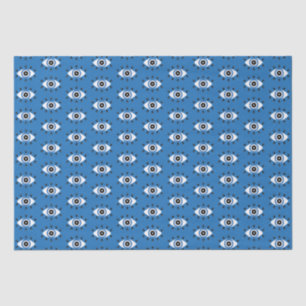 Greek Evil Eye Pattern Blue Black White Tissue Paper