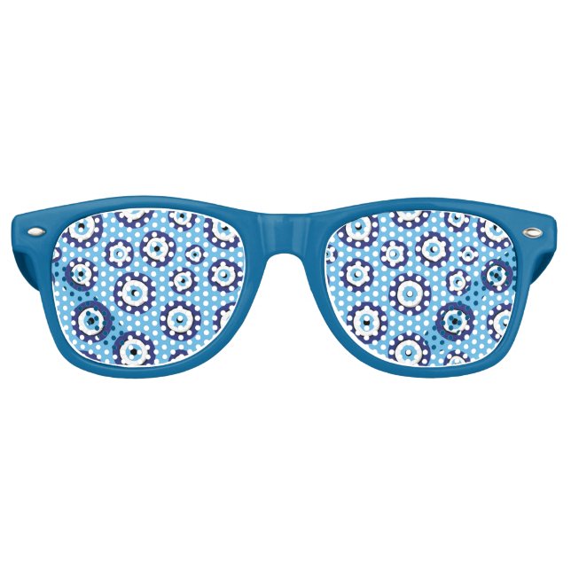 Greek Evil Eye Pattern Retro Sunglasses (Front)