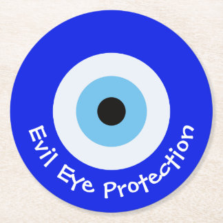 Greek Evil Eye Round Paper Coaster