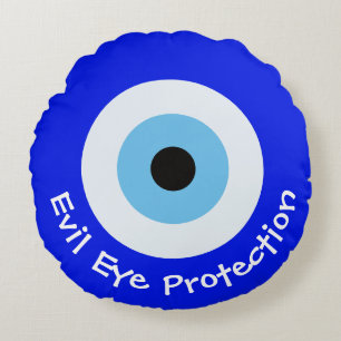 Greek Evil Eye Round Pillow