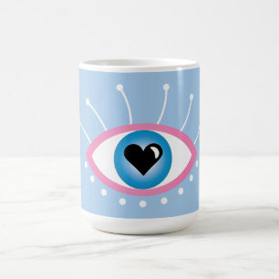 Greek Evil Eye With Eyelashes Pink Blue  Magic Mug