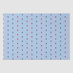 Greek Evil Eye With Eyelashes Pink Blue  Tissue Paper