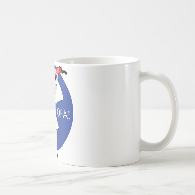 Greek Evzone dancing with Flag OPA! Coffee Mug (Right)