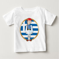 Greek Evzone with Flag