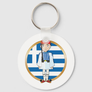 Greek Evzone with Flag Keychain