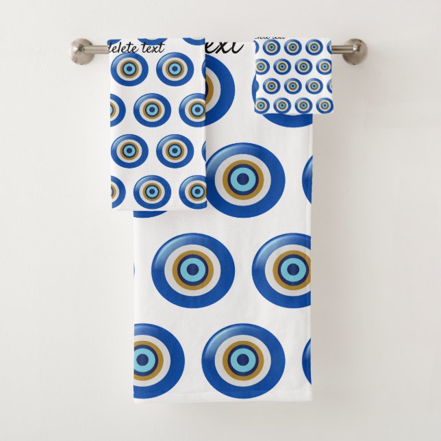 Greek Eye Design Just Add Text Bath Towel Set (Insitu)