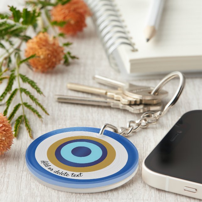 Greek Eye Design Just Add Text Keychain (Front Right)