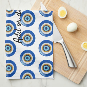 Greek Eye Design Just Add Text Kitchen Towel