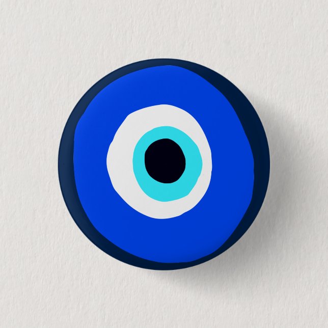 Greek Eye Good Luck Symbol 1 Inch Round Button (Front)