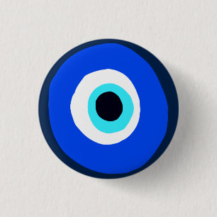 Greek Eye Good Luck Symbol 1 Inch Round Button