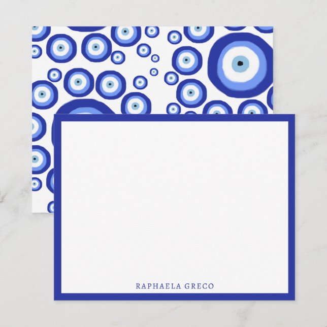 Greek Eye Good Luck Symbol Pattern   Card (Front/Back)