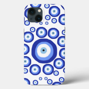 Greek Eye Good Luck Symbol Pattern iPhone 13 Case