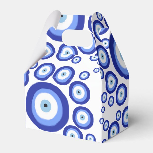 Greek Eye Good Luck Symbol Pattern Favor Box (Front Side)