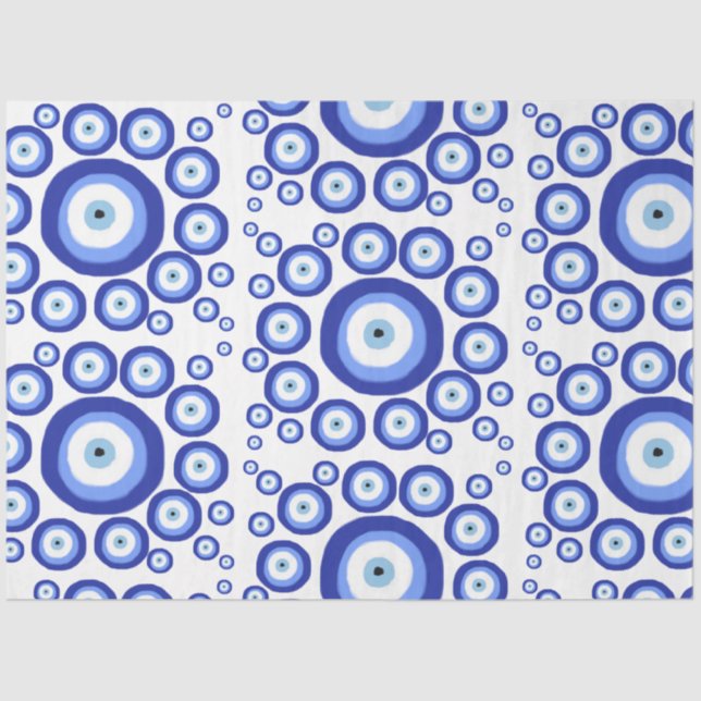 Greek Eye Good Luck Symbol Pattern  Tissue Paper (Front)