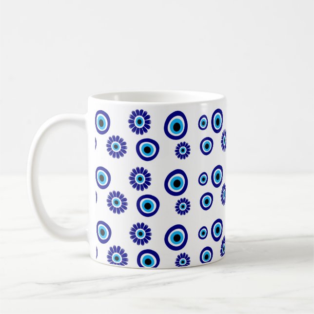 Greek Eye Pattern Coffee Mug (Left)