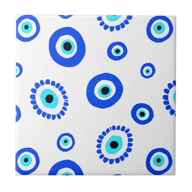 Greek Eye Protect From Evil Lucky Talisman Tile (Front)