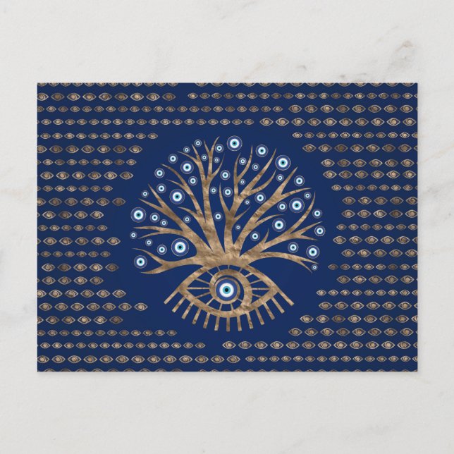 Greek Eye Tree - Mati Mataki - Matiasma Holiday Postcard (Front)