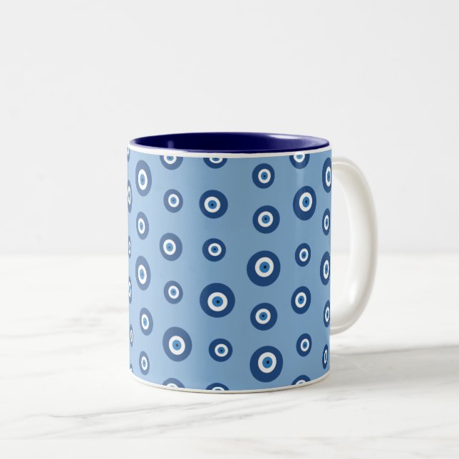 Greek Eye Two-Tone Coffee Mug (Front Right)
