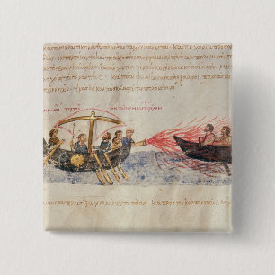 Greek fire (vellum) 2 inch square button