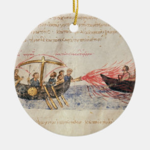 Greek fire (vellum) ceramic ornament