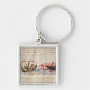 Greek fire (vellum) keychain