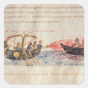 Greek fire (vellum) square sticker