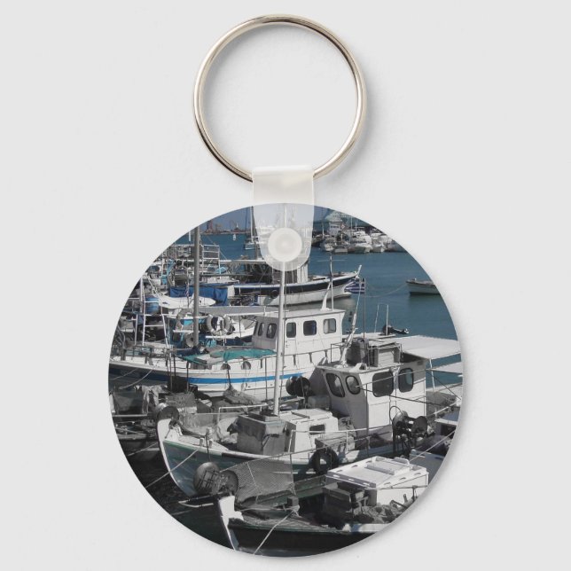 Greek Fishing Boats Keychain (Front)