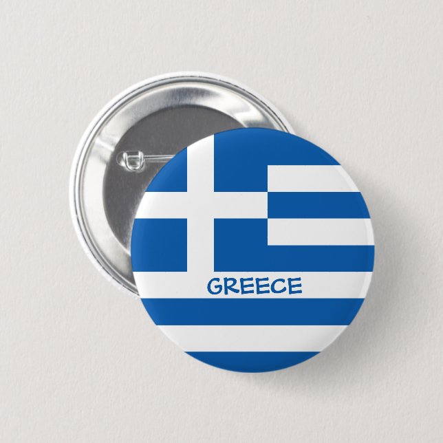 Greek Flag 2 Inch Round Button (Front & Back)