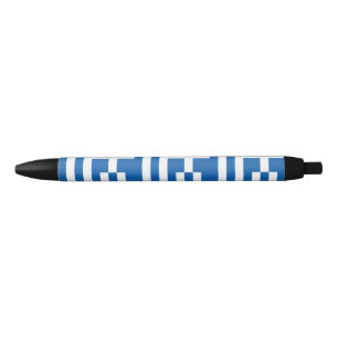 Greek flag black ink pen
