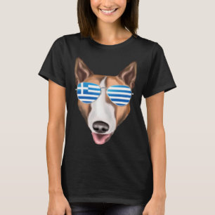 Greek Flag Bull Terrier Dog Greece Pocket T-Shirt