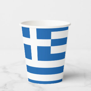 Greek flag-coat arms paper cups