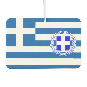 Greek flag-coat of arms air freshener