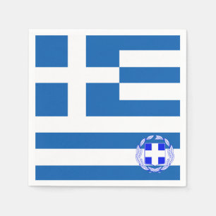 Greek flag-coat of arms   napkin