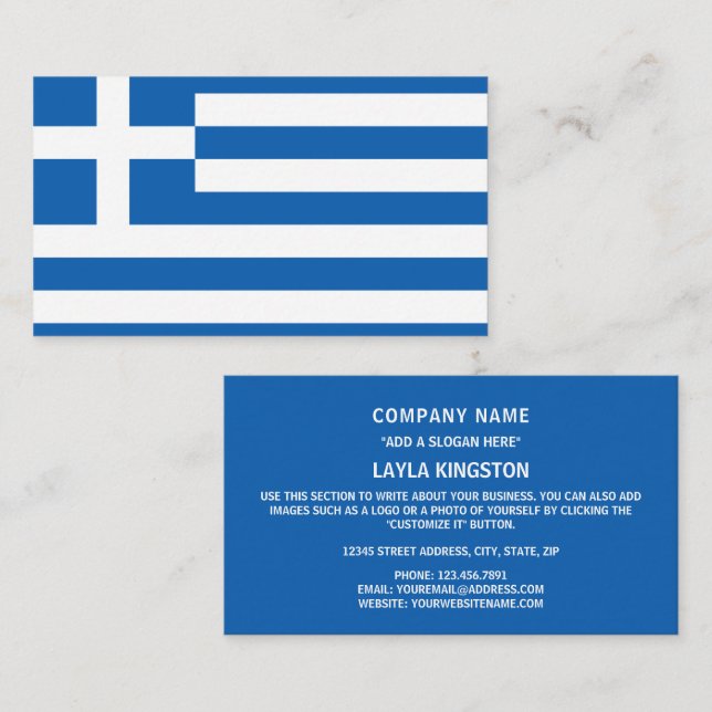Greek Flag, Flag of Greece Business Card (Front/Back)