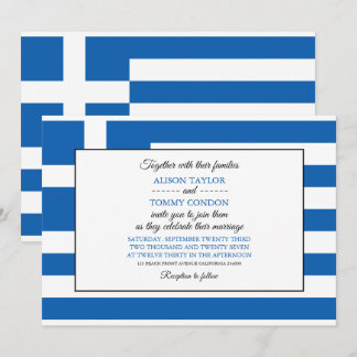 Greek Flag, Flag of Greece Wedding Invitation