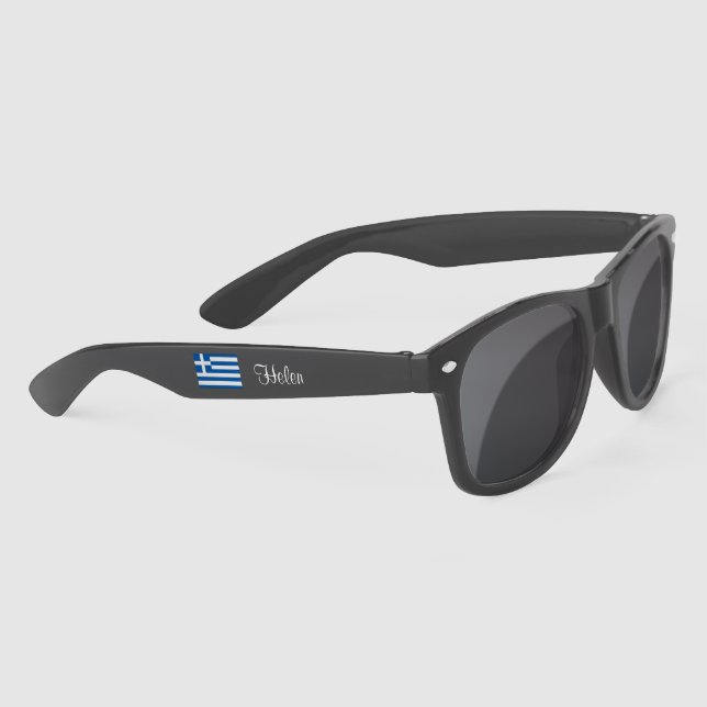 Greek Flag Greece 4Helen Plastic Sunglasses (Right)