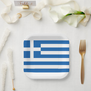 Greek Flag Greece Blue White Paper Napkin Paper Plate