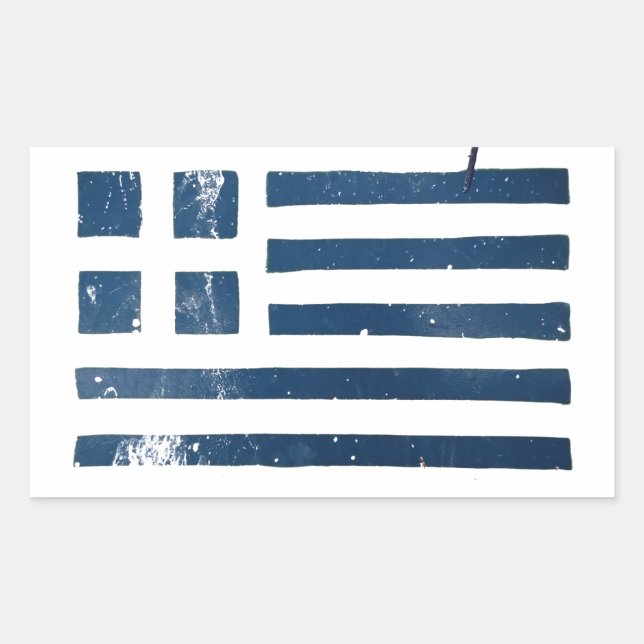 greek flag grunge stencil sticker (Front)
