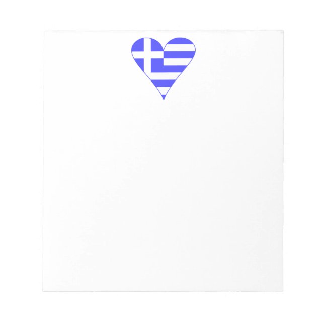 Greek Flag Heart Funky Notepad (Front)