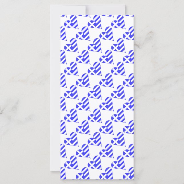 Greek Flag Heart Funky Tiled (Front)