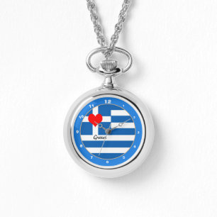 Greek flag & Heart - Greece travel/sports fans Wat Watch