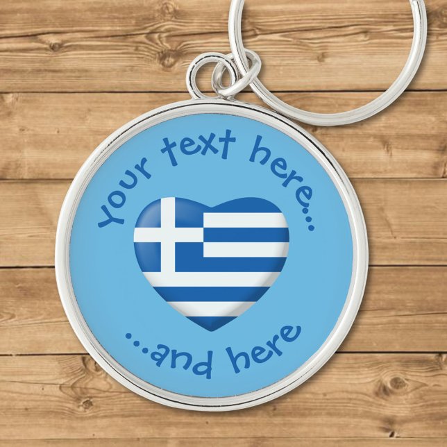 Greek Flag Heart Keychain (Creator Uploaded)