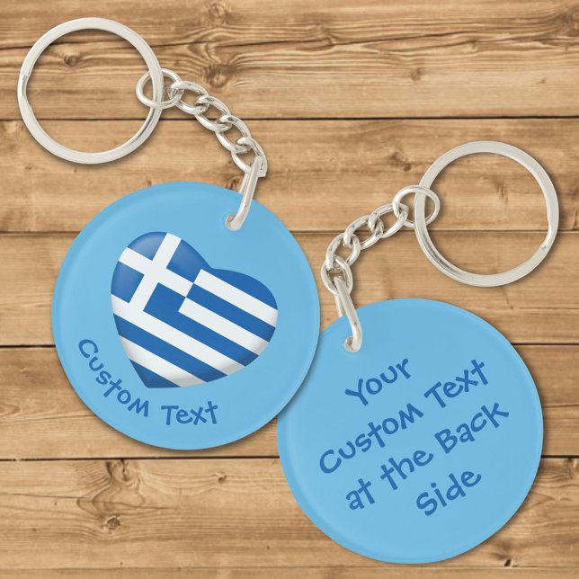 Greek Flag Heart Keychain (Creator Uploaded)