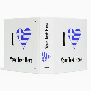 Greek Flag Heart Love Personalized Binder