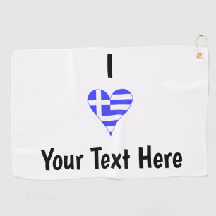 Greek Flag Heart Love Personalized Golf Towel