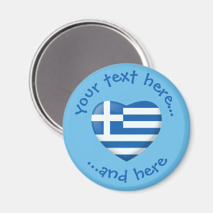 Greek Flag Heart Magnet