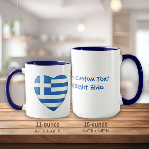 Greek Flag Heart Mug