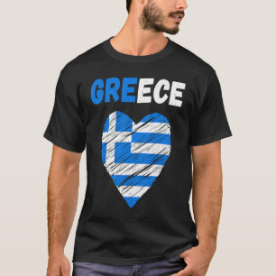 Greek Flag Holiday Greek Heart Vintage Greece Flag T-Shirt