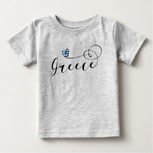 Greek Flag In Heart, Greece Baby T-Shirt
