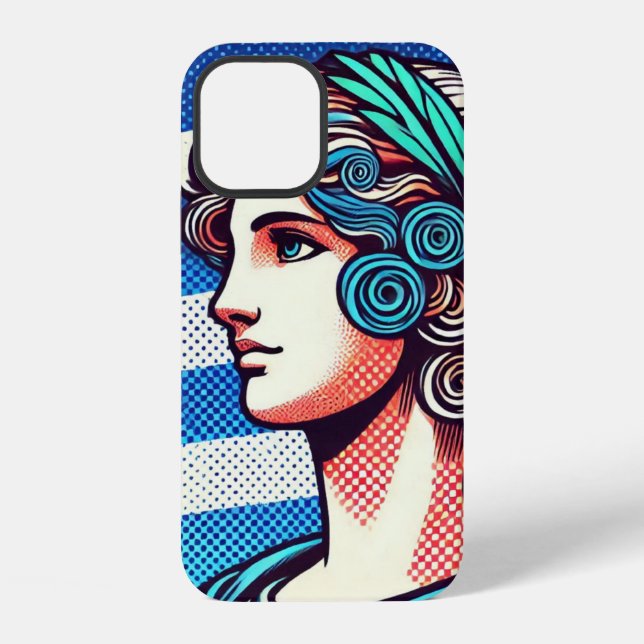 Greek flag iPhone case (Back)